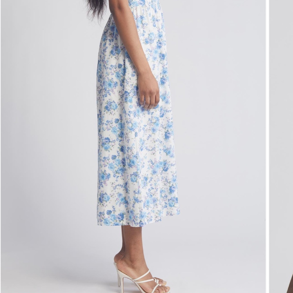 Charles Henry Blue Floral Pattern Dress - Picture 9 of 12